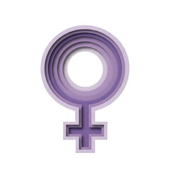 Purple female symbol isolated on transparent background