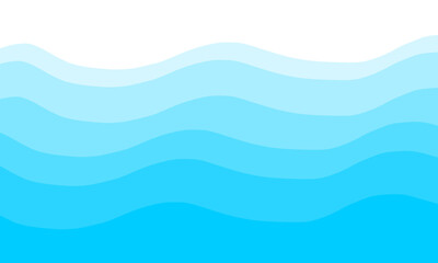 Naklejka premium Abstract Blue Ocean Wave Pattern Background with Smooth Layered Light and Deep Blue Curves on White Top, Perfect for Sea, Water, and Modern Design Projects