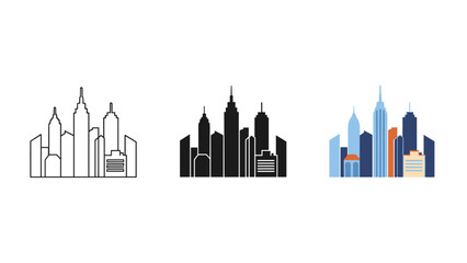 Obraz premium vector illustration of city skyline