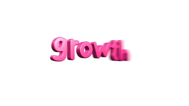 growth word in 3d on white background animation video
