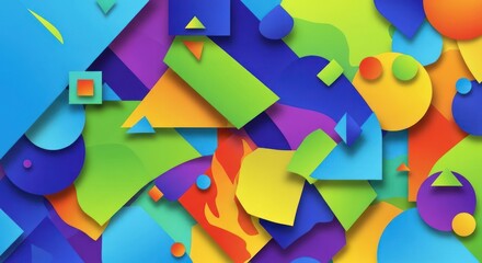 Vibrant abstract background with colorful geometric and organic shapes