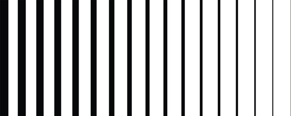 Abstract Black and White Vertical Line Halftone Pattern - Gradient Parallel Stripes Minimalist Background Texture and Modern Graphic Design Vector Illustration