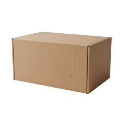 Closed cardboard box isolated On Transparent Background