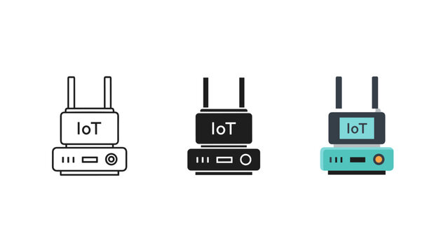 Three iot devices with different colors and designs Vector