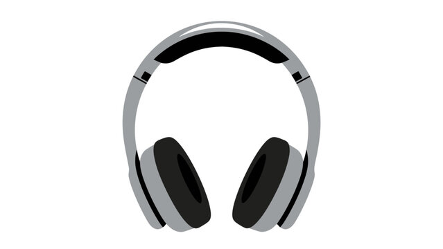 Gray and black overear headphones shown fronton against a white background