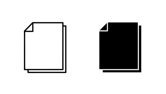 A black and white icon of two pages Vector