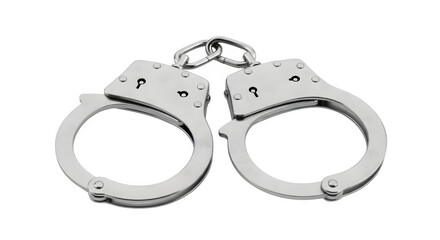 Shiny metal handcuffs for law enforcement and security applications