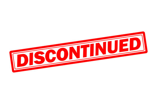 DISCONTINUED - Red Rubber Stamp with text DISCONTINUED
