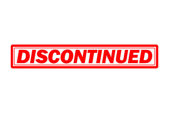 DISCONTINUED - Red Rubber Stamp with text DISCONTINUED

