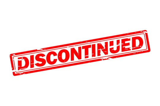 DISCONTINUED - Red Rubber Stamp with text DISCONTINUED
