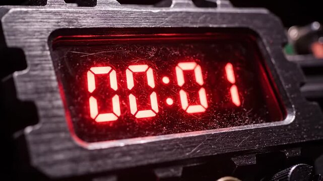 Countdown Timer Reaches Zero Closeup.