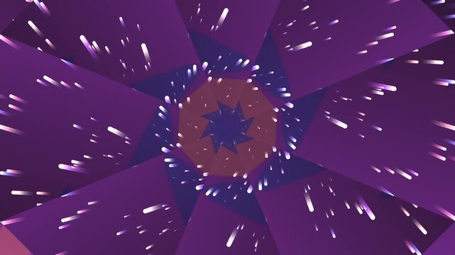Green emerald kaleidoscopic star pattern loop