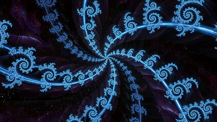 Futuristic digital network visualization with glowing blue nodes and connections radiating from a central core, representing data flow, artificial intelligence, and advanced technology systems.