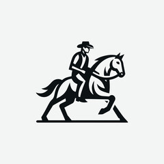 Cowboy Riding A Horse Logo
