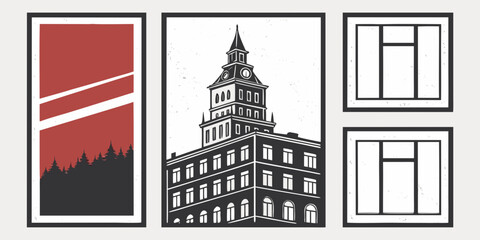 Vintage building with unique architectural design and surrounding nature