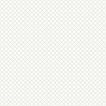 Elegant Islamic quatrefoil lattice seamless pattern on white background