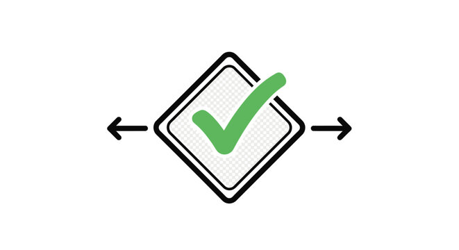 Green checkmark on white background.