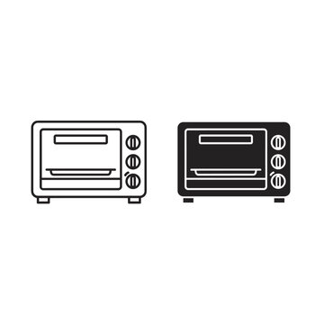 A black and white icon of two toasters Vector