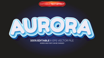 3d text effect aurora theme