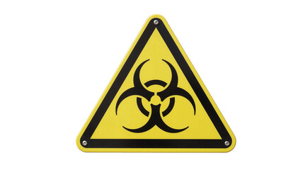 Obraz premium Yellow biohazard warning sign isolated on transparent background, signaling danger and caution in a lab setting