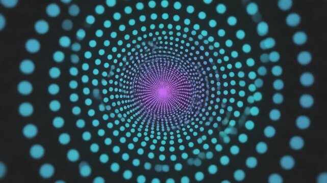 Abstract digital tunnel animation with circular pattern and gradient