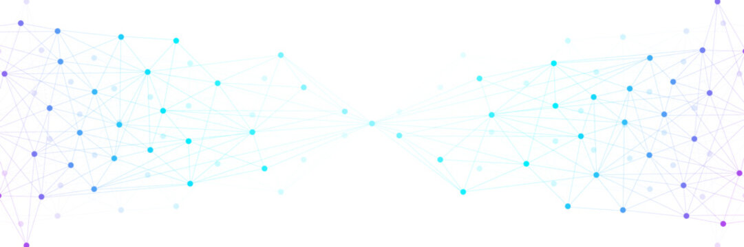Abstract Digital Plexus Network Background for Technology and Artificial Intelligence. Neural Network Connecting Dots and Lines