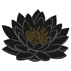 Lotus flower silhouette illustration, vector design for Vesak Day eps 3