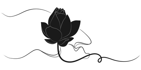 Lotus flower silhouette illustration, vector design for Vesak Day eps 2