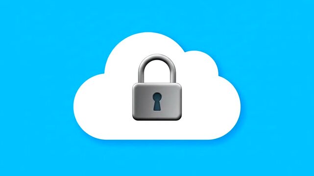 A gray cloud icon on a blue background