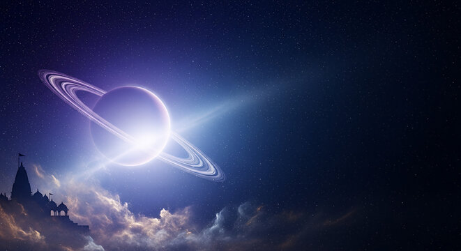 Shani Jayanti Ringed Planet Devotional Background