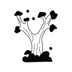 Winter doodle icon with white background vector stock illustration