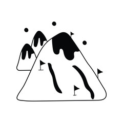 Ramp doodle icon with white background vector stock illustration