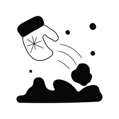 Snow Ball doodle icon with white background vector stock illustration