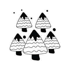 Forest  doodle icon with white background vector stock illustration