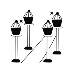 Street Light doodle icon with white background vector stock illustration