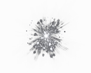 Fototapeta premium White light burst with radial beams and bokeh on black background