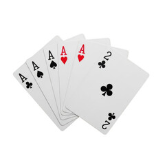 Obraz premium A set of playing cards fanned out on a transparent background