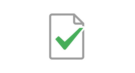 Green check mark on paper.