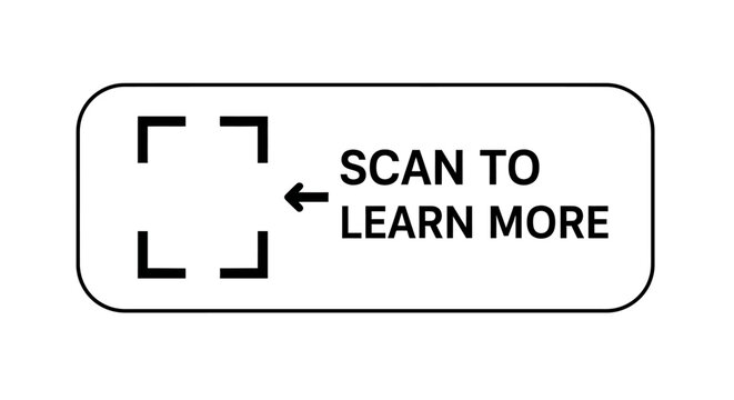 Scan to learn more button with QR code icon and text