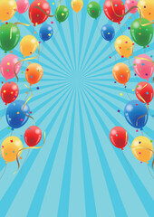 バルーン集中背景、かわいい、縦