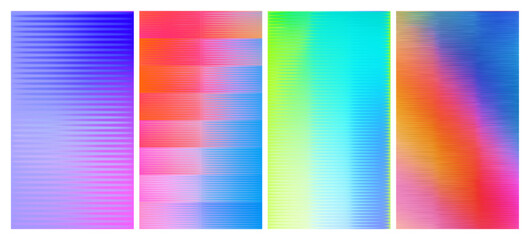 Set of ribbed glass texture backgrounds