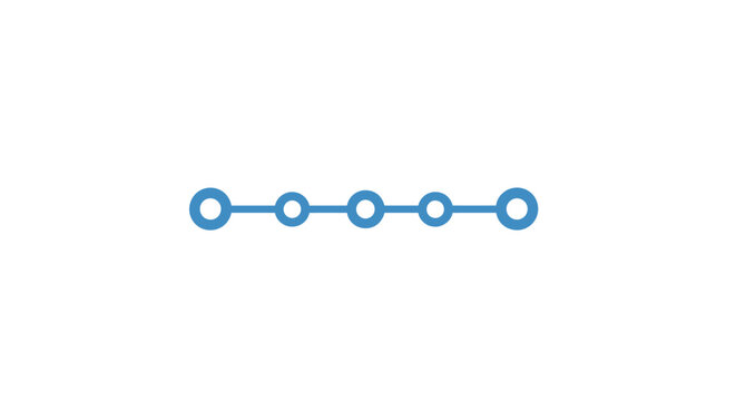 Blue circles connected in a line.