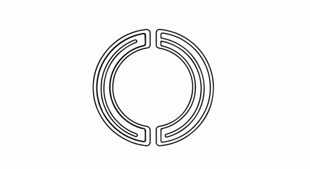 Obraz premium Abstract circular design with curved, layered lines, open at the top