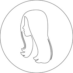Obraz premium This icon presents a refined of female profile showcasing a variety classic hairstyles. Each design the graceful outline of a woman’s head, emphasizing the natural flow, volume, and movement of hair.