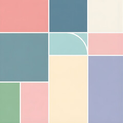 Fototapeta premium Minimalist Color Block Background Geometric Sections Muted Pastel Colors Clean Modern Flat Vector