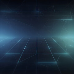 Naklejka premium Abstract Digital Grid Background Subtle Geometric Pattern Dark Blue Cyan Technology Futuristic
