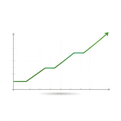 Obraz premium Growth Chart Illustration Upward Trending Graph Minimalist Line Design Green Professional