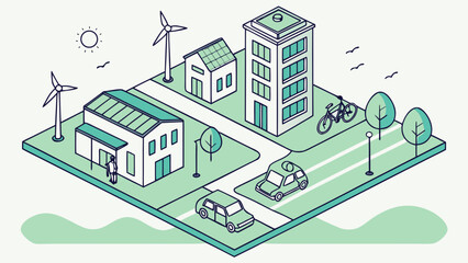 Sustainable Smart City Illustration