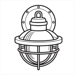 vector illustration of a lamp line art