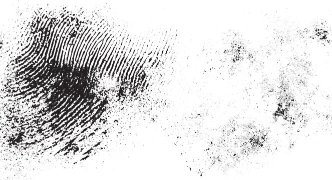 Black fingerprint texture with scattered particles